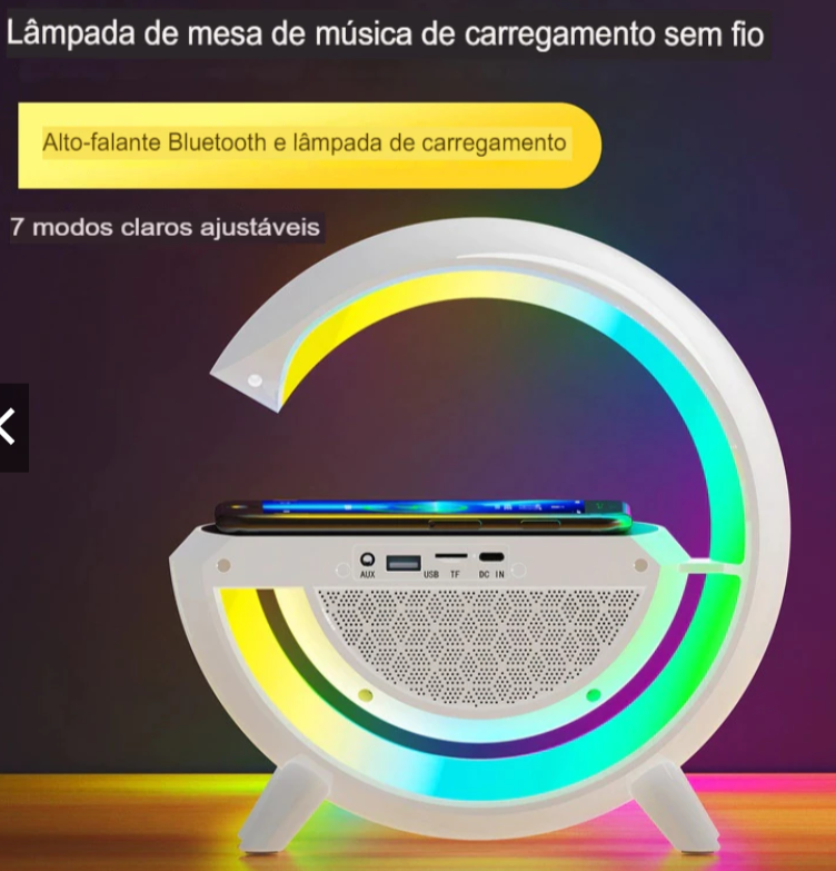 Luminária de Mesa Smart Bluetooth com Alto-Falante